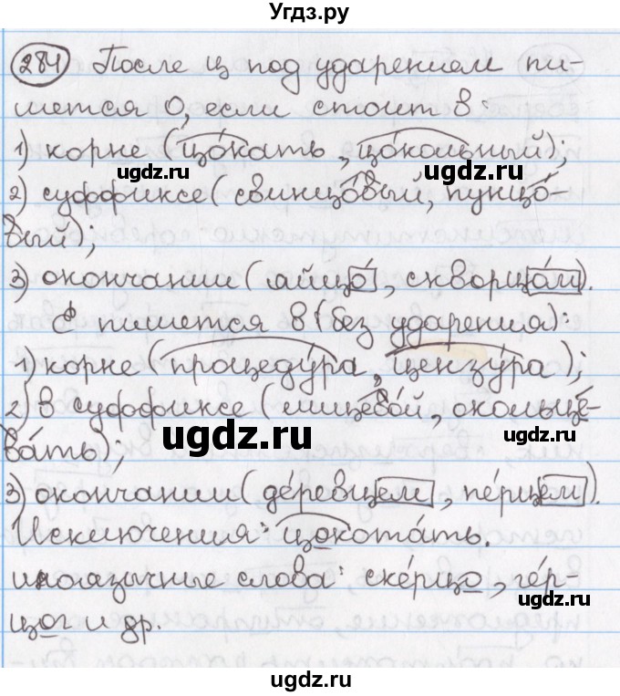 ГДЗ (Решебник) по русскому языку 10 класс Л. A. Мурина / упражнение номер / 284