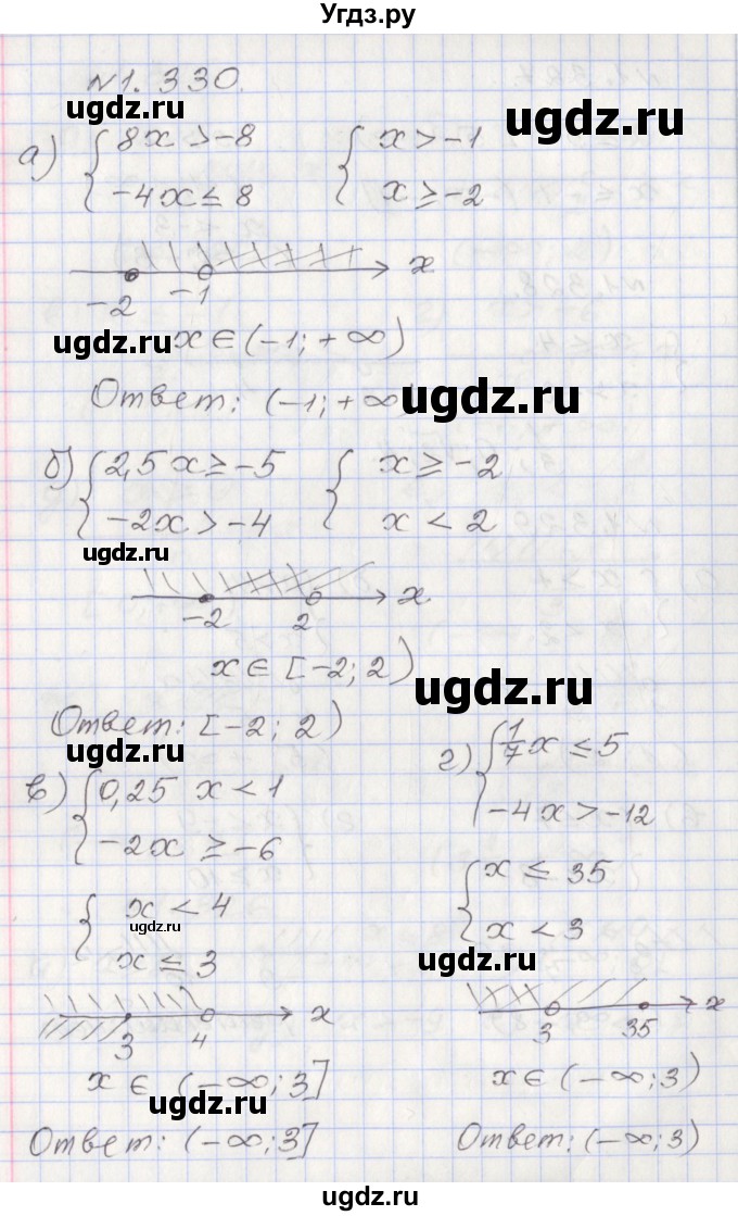 ГДЗ (Решебник №1) по алгебре 8 класс Арефьева И.Г. / глава 1 / упражнение / 1.330