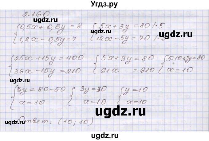 ГДЗ (Решебник №1) по алгебре 8 класс Арефьева И.Г. / глава 2 / упражнение / 2.160