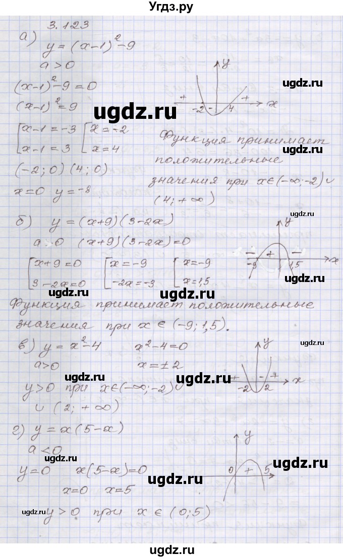 ГДЗ (Решебник №1) по алгебре 8 класс Арефьева И.Г. / глава 3 / упражнение / 3.123