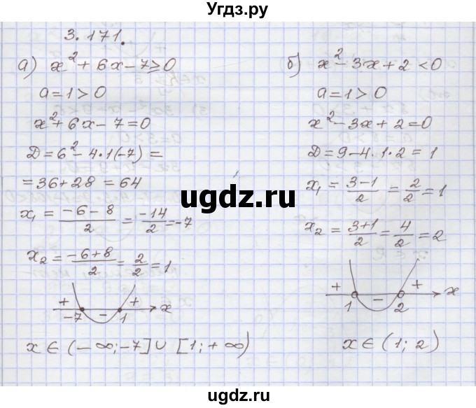 ГДЗ (Решебник №1) по алгебре 8 класс Арефьева И.Г. / глава 3 / упражнение / 3.171