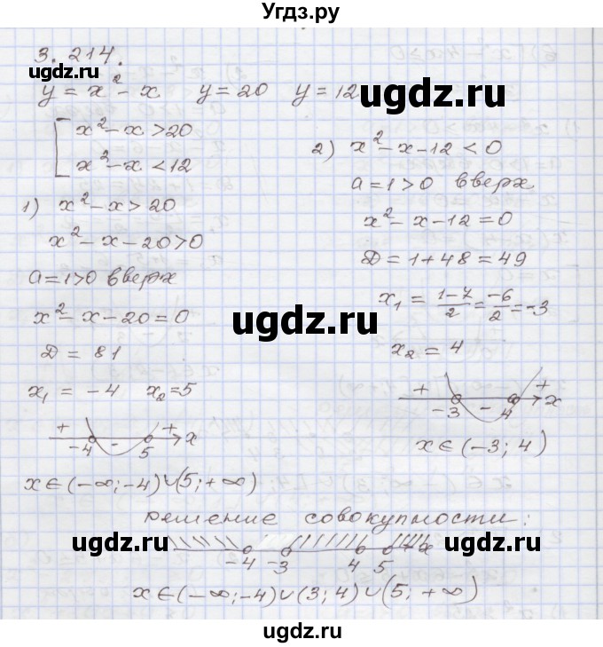 ГДЗ (Решебник №1) по алгебре 8 класс Арефьева И.Г. / глава 3 / упражнение / 3.214