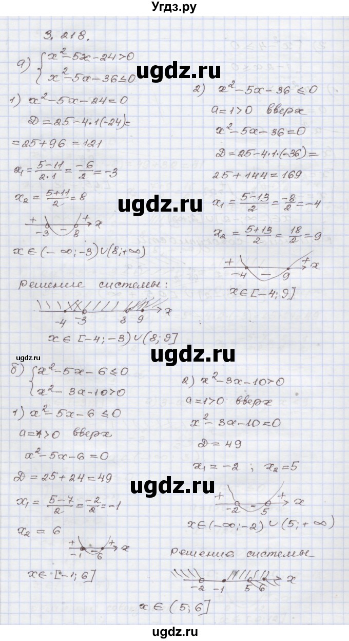 ГДЗ (Решебник №1) по алгебре 8 класс Арефьева И.Г. / глава 3 / упражнение / 3.218