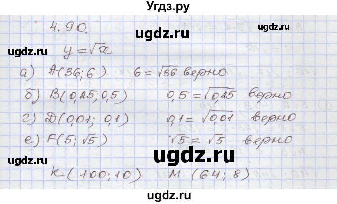 ГДЗ (Решебник №1) по алгебре 8 класс Арефьева И.Г. / глава 4 / упражнение / 4.90