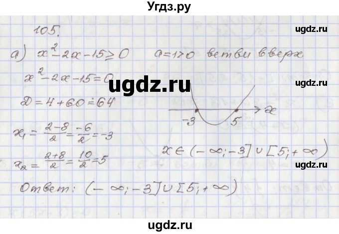 ГДЗ (Решебник №1) по алгебре 8 класс Арефьева И.Г. / повторение / 105