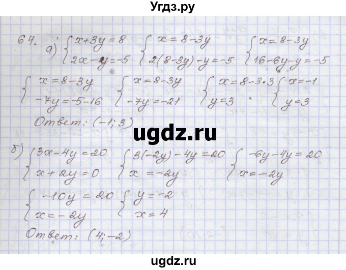 ГДЗ (Решебник №1) по алгебре 8 класс Арефьева И.Г. / повторение / 64
