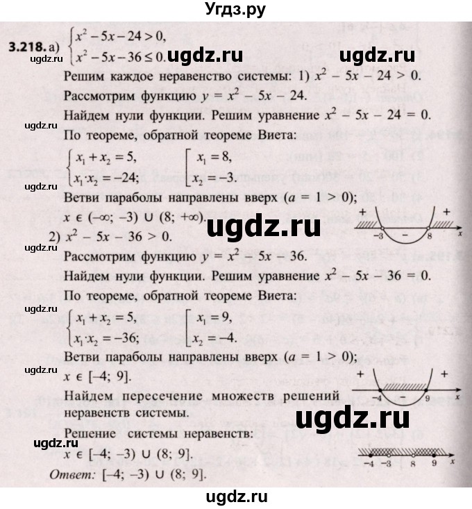 ГДЗ (Решебник №2) по алгебре 8 класс Арефьева И.Г. / глава 3 / упражнение / 3.218