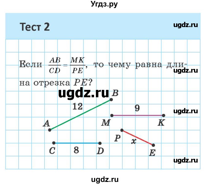 ГДЗ (Учебник ) по геометрии 8 класс Казаков В.В. / тесты / §19(продолжение 2)