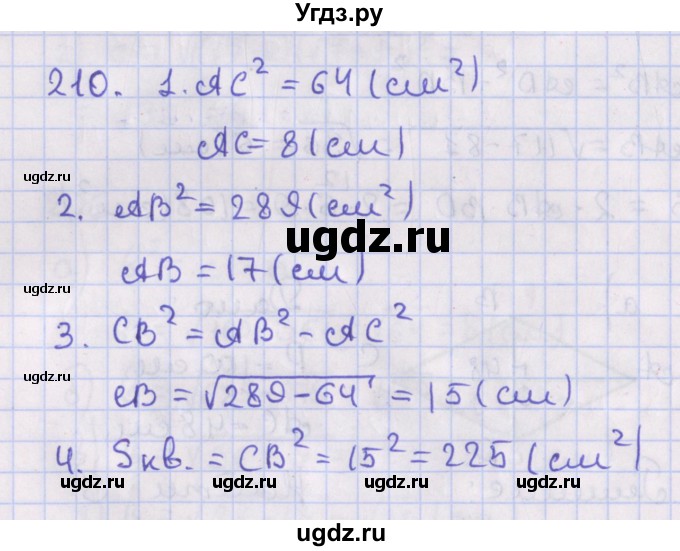 ГДЗ (Решебник №1) по геометрии 8 класс Казаков В.В. / задача / 210