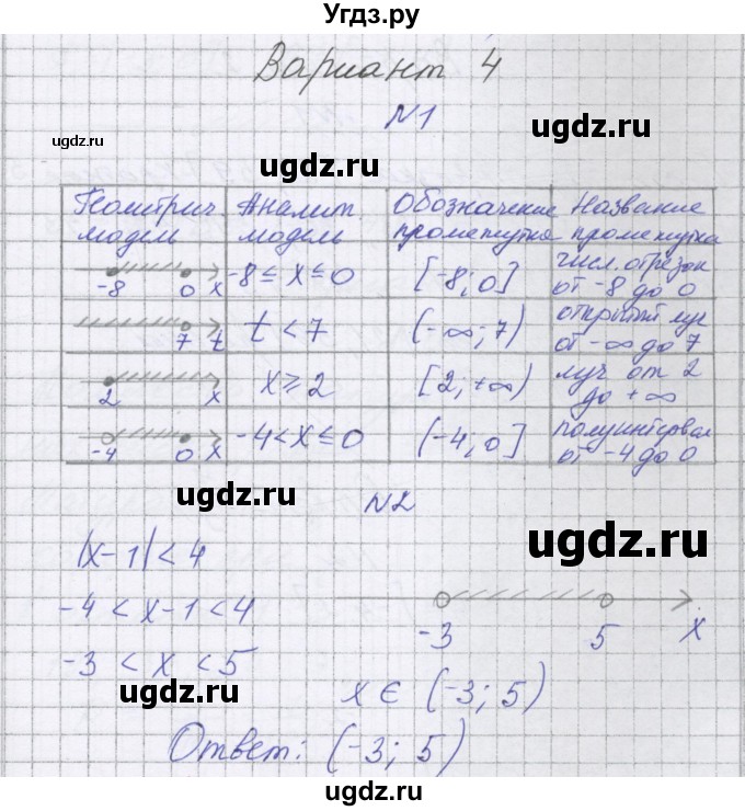 ГДЗ (Решебник) по алгебре 7 класс (самостоятельные работы ) Александрова Л.А. / С-7. вариант-№ / 4