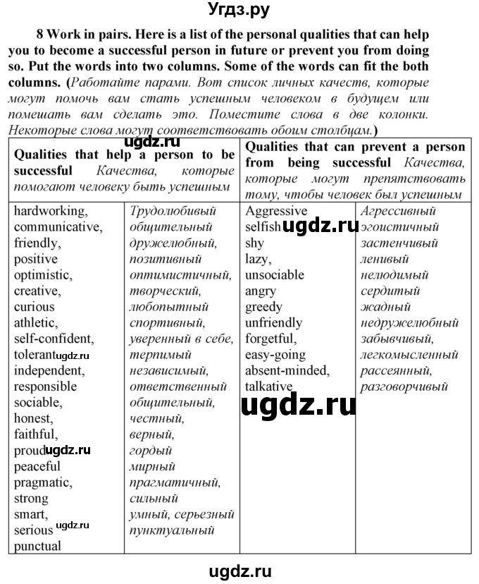 ГДЗ (Решебник) по английскому языку 8 класс (Enjoy English) Биболетова М.З. / страница / 125(продолжение 3)