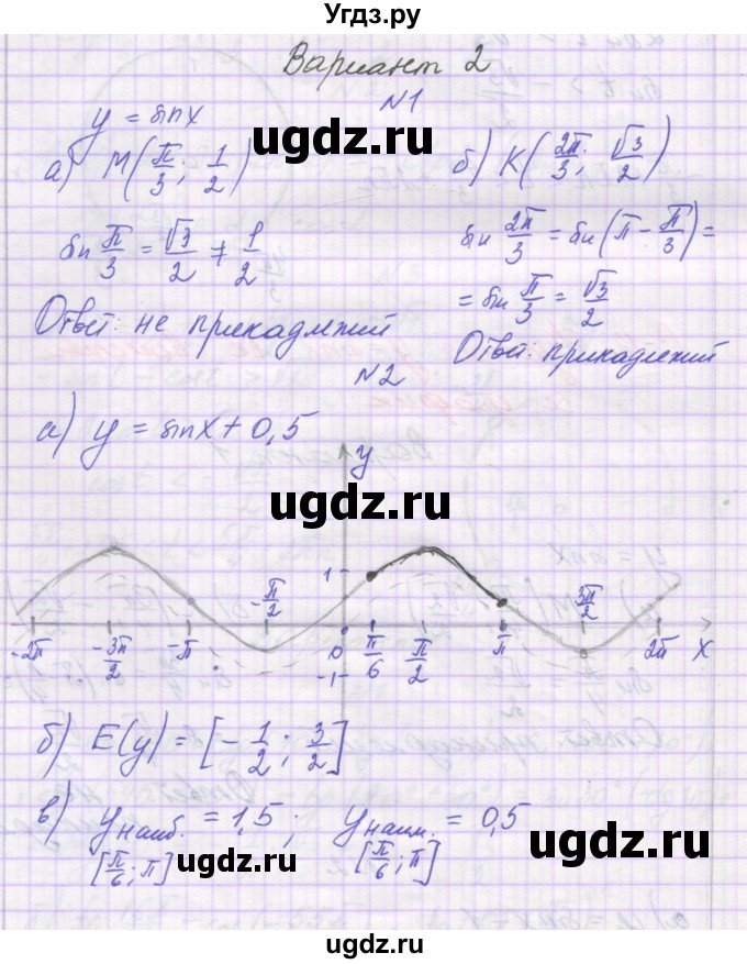 ГДЗ (Решебник) по алгебре 10 класс (самостоятельные работы ) Александрова Л.А. / С-12. вариант номер / 2