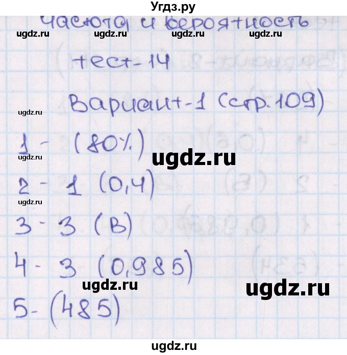 ГДЗ (Решебник) по алгебре 7 класс (тематические тесты ГИА) Кузнецова Л.В. / тест 14. вариант номер / 1