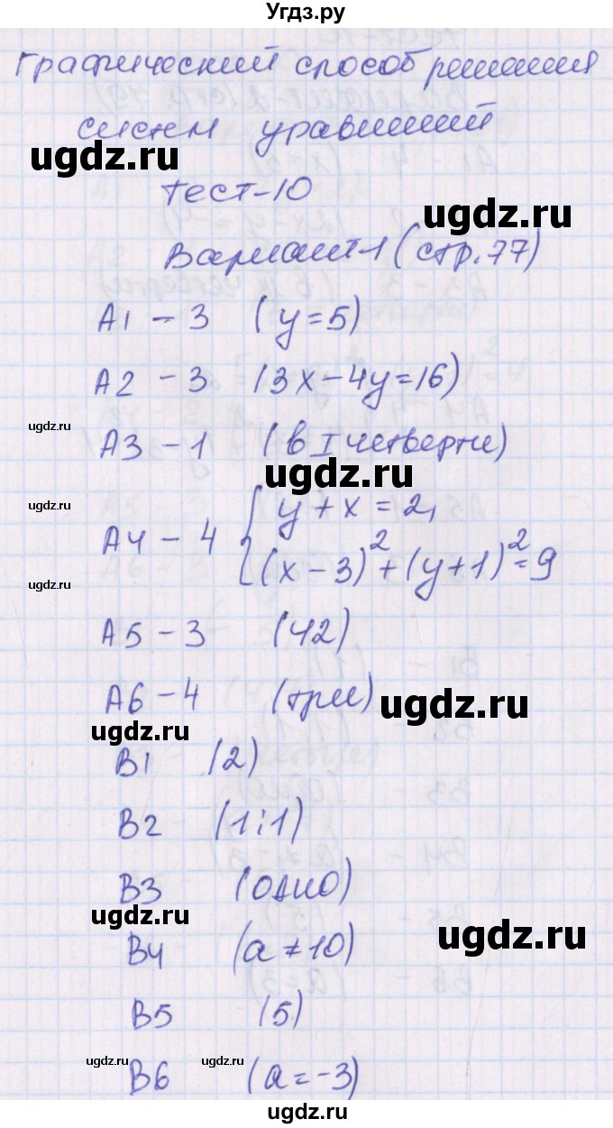 ГДЗ (Решебник) по алгебре 8 класс (тематические тесты) Чулков П.В. / тест 10. вариант номер / 1