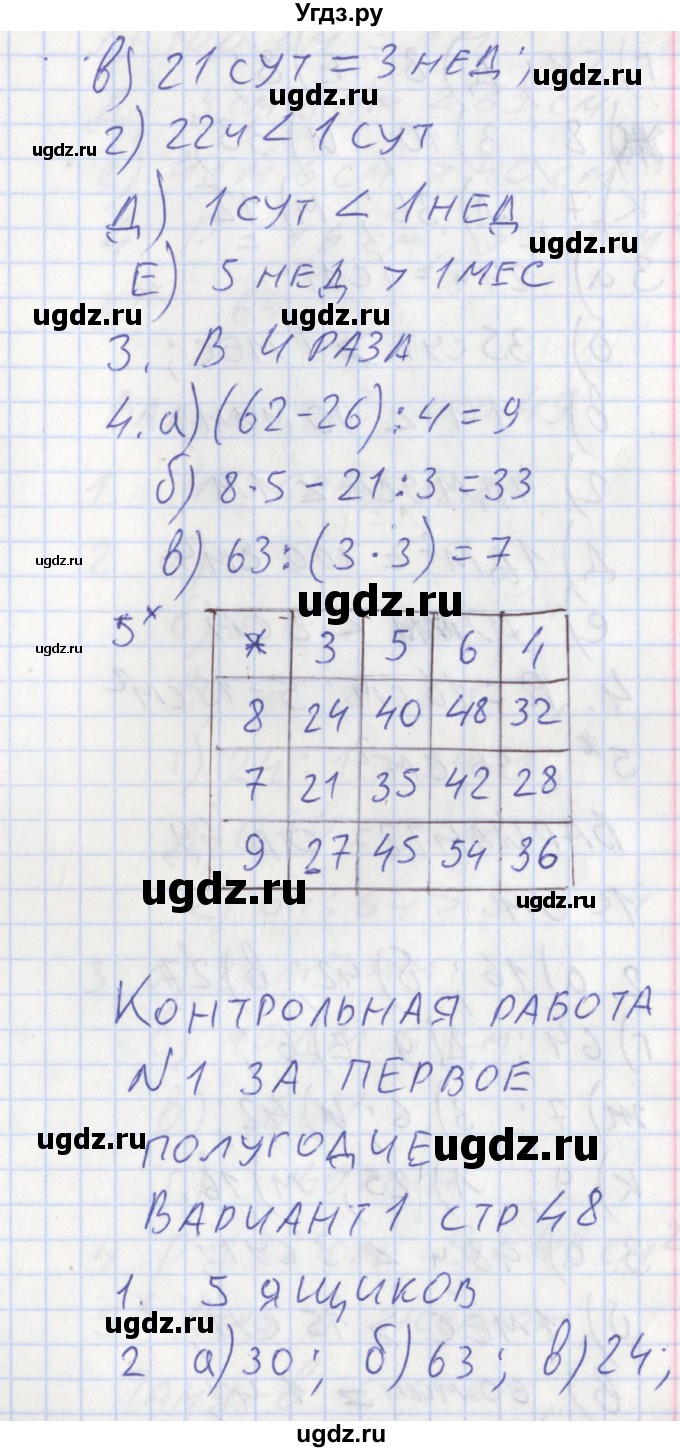 ГДЗ (Решебник) по математике 3 класс (контрольно-измерительные материалы) Ситникова Т.Н. / страница номер / 48(продолжение 2)