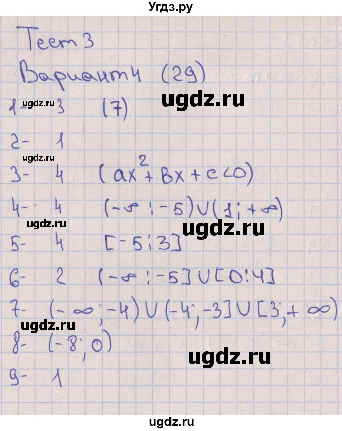 ГДЗ (Решебник) по алгебре 9 класс (тематические тесты ОГЭ) Дудницын Ю.П. / тест 3. вариант / 4