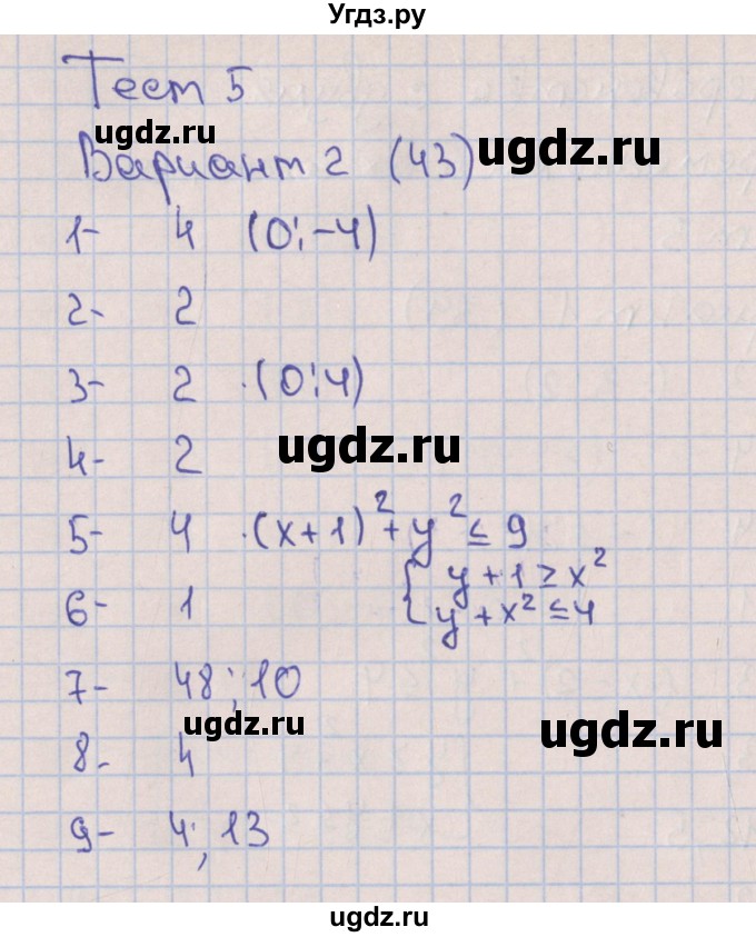 ГДЗ (Решебник) по алгебре 9 класс (тематические тесты ОГЭ) Дудницын Ю.П. / тест 5. вариант / 2