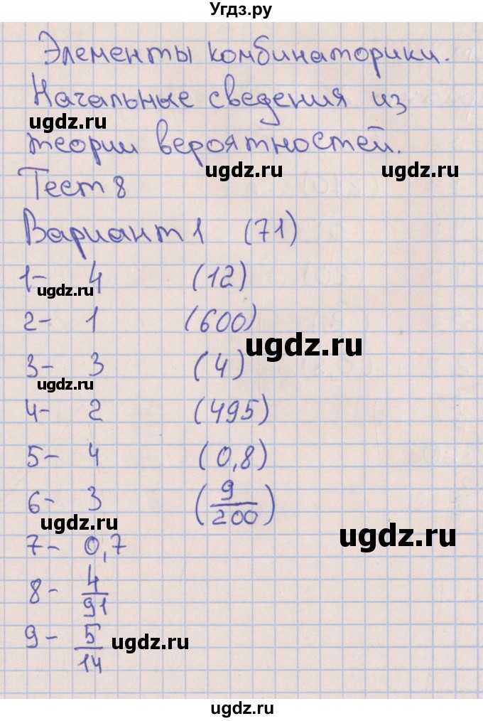 ГДЗ (Решебник) по алгебре 9 класс (тематические тесты ОГЭ) Дудницын Ю.П. / тест 8. вариант / 1