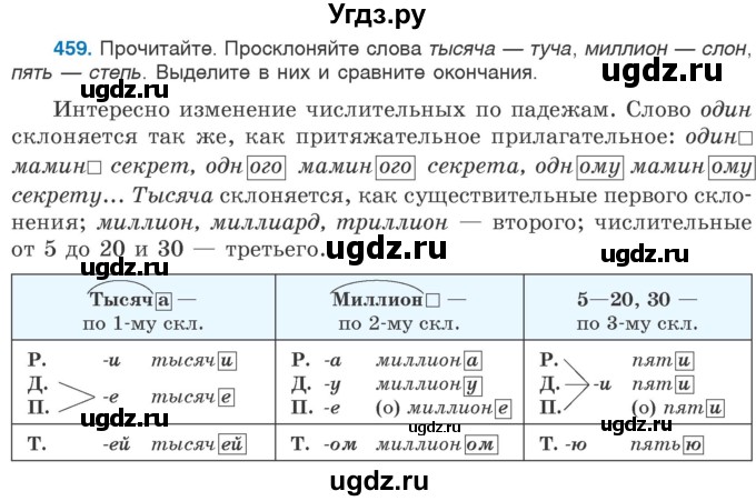 ГДЗ (Учебник 2020) по русскому языку 6 класс Л. A. Мурина / упражнение / 459
