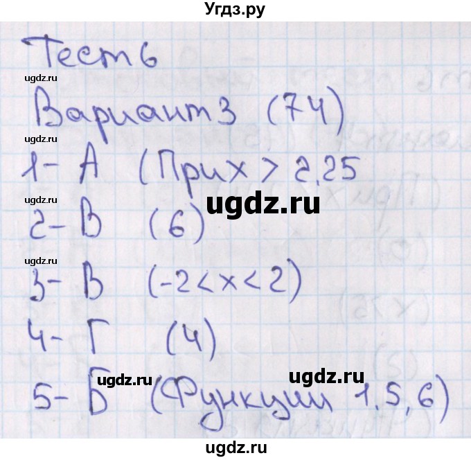 ГДЗ (Решебник) по алгебре 7 класс (тесты) Мордкович А.Г. / 8 класс / тест 6. вариант / 3
