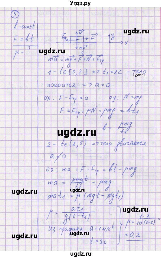 ГДЗ (Решебник) по физике 10 класс (сборник задач) Громцева О.И. / глава 2 / параграф 14 / 5