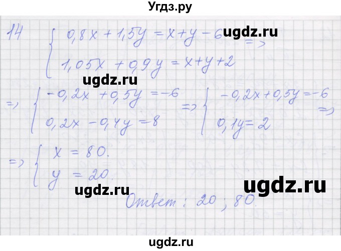 ГДЗ (Решебник) по алгебре 7 класс (рабочая тетрадь) Миндюк Н.Г. / параграф 40 / 14