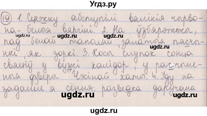 ГДЗ (Решебник №1) по белорусскому языку 5 класс Красней В. П. / часть 2 / упражнение номер / 19