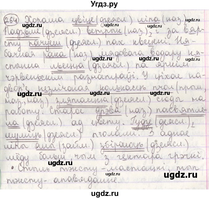 ГДЗ (Решебник №1) по белорусскому языку 5 класс Красней В. П. / часть 2 / упражнение номер / 264
