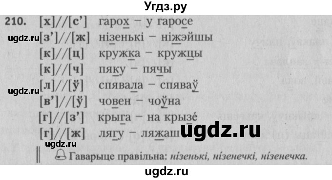 ГДЗ (Решебник №3) по белорусскому языку 5 класс Красней В. П. / часть 2 / упражнение номер / 210