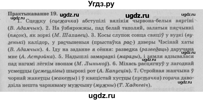 ГДЗ (Решебник №4) по белорусскому языку 5 класс Красней В. П. / часть 2 / упражнение номер / 19