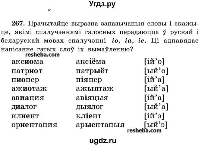 ГДЗ (Учебник) по белорусскому языку 5 класс Красней В. П. / часть 1 / упражнение номер / 267