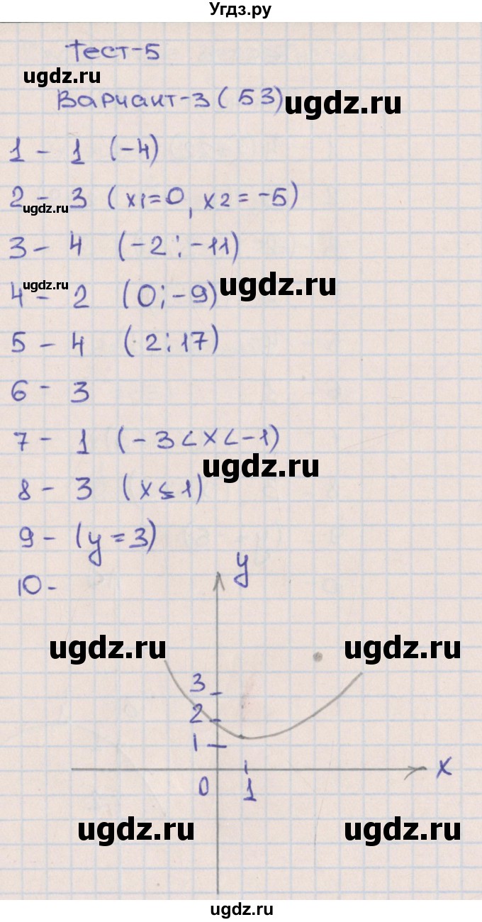 ГДЗ (Решебник) по алгебре 8 класс (тематические тесты ОГЭ) Ткачева М.В. / тест 5. вариант номер / 3