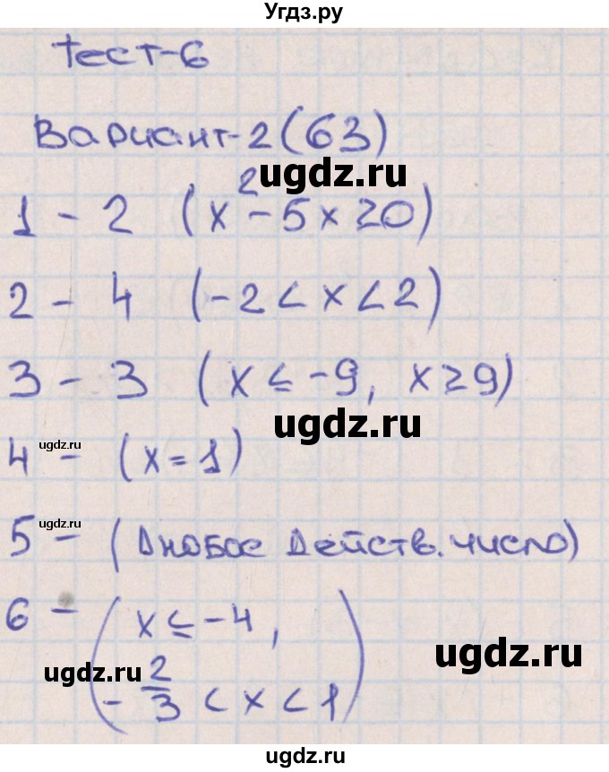ГДЗ (Решебник) по алгебре 8 класс (тематические тесты ОГЭ) Ткачева М.В. / тест 6. вариант номер / 2