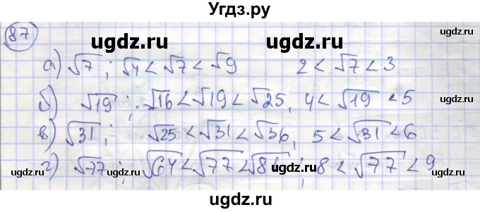 ГДЗ (Решебник №1) по алгебре 8 класс (рабочая тетрадь) Минаева С.С. / упражнение номер / 87