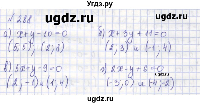 ГДЗ (Решебник) по алгебре 7 класс (рабочая тетрадь) Потапов М.К. / задание номер / 288