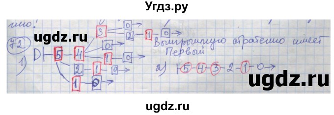 ГДЗ (Решебник) по информатике 4 класс (рабочая тетрадь) Семенов А.Л. / номер / 72