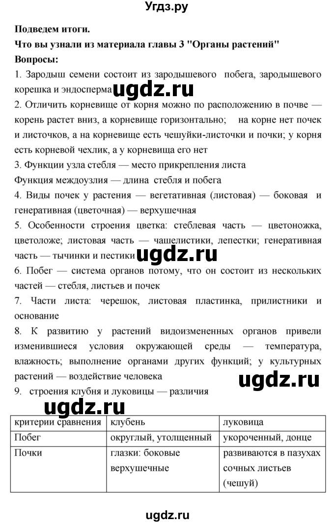 ГДЗ (Решебник 1) по биологии 7 класс Пономарева И.Н. / итог главы номер / 3