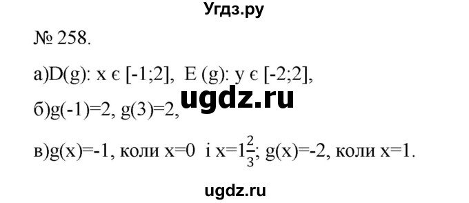 ГДЗ (Решебник) по алгебре 7 класс Цейтлiн О.I. / вправа номер / 258