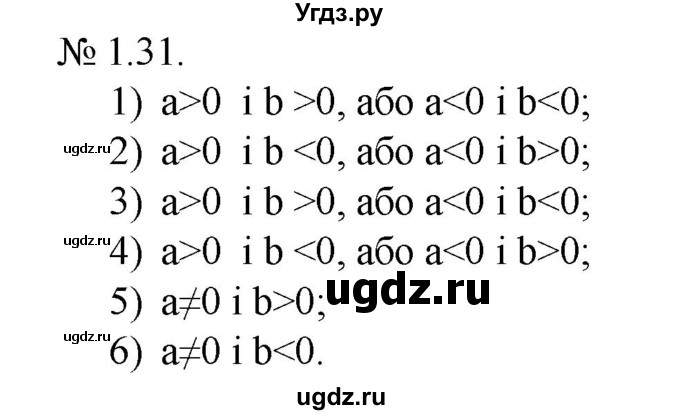 ГДЗ (Решебник) по алгебре 9 класс Мерзляк A.Г. / вправи 1 номер / 1.31