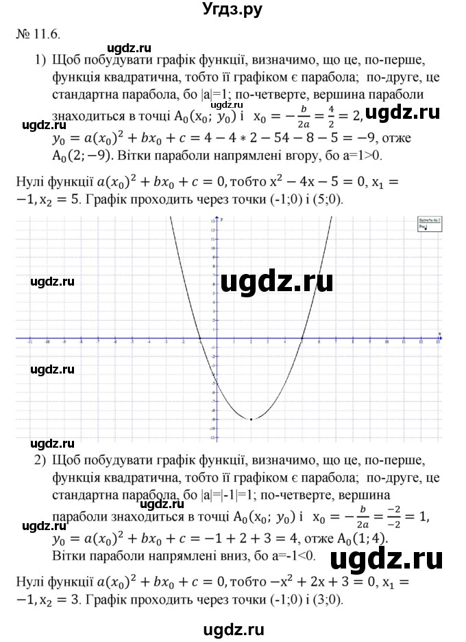 ГДЗ (Решебник) по алгебре 9 класс Мерзляк A.Г. / вправи 11 номер / 11.6