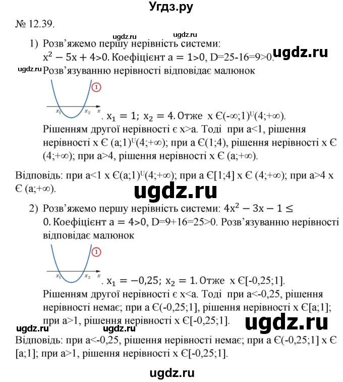 ГДЗ (Решебник) по алгебре 9 класс Мерзляк A.Г. / вправи 12 номер / 12.39