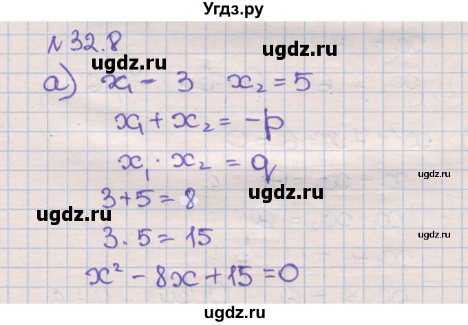 ГДЗ (Решебник) по алгебре 8 класс (рабочая тетрадь) Зубарева И.И. / параграф 32-номер / 32.8