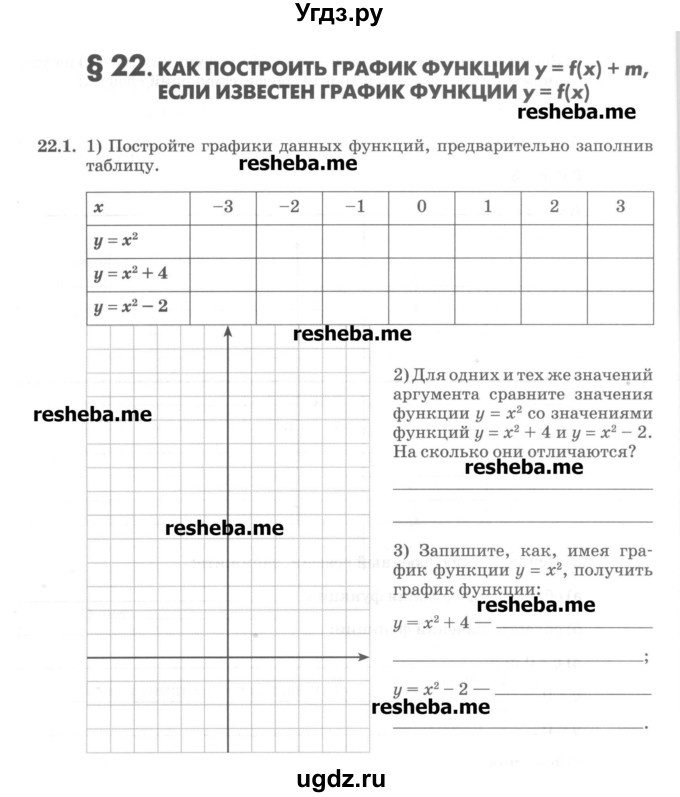 ГДЗ (Учебник) по алгебре 8 класс (рабочая тетрадь) Зубарева И.И. / параграф 22-номер / 22.1