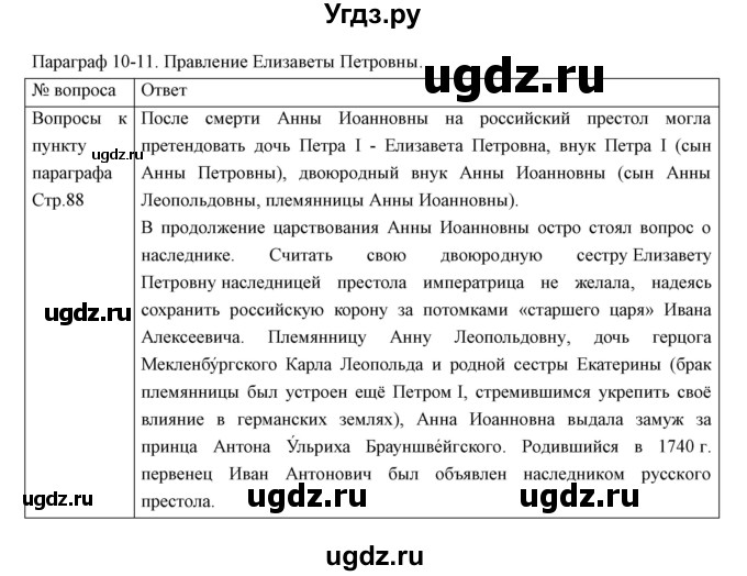 ГДЗ (Решебник) по истории 8 класс Андреев И.Л. / параграф.№ / 10-11