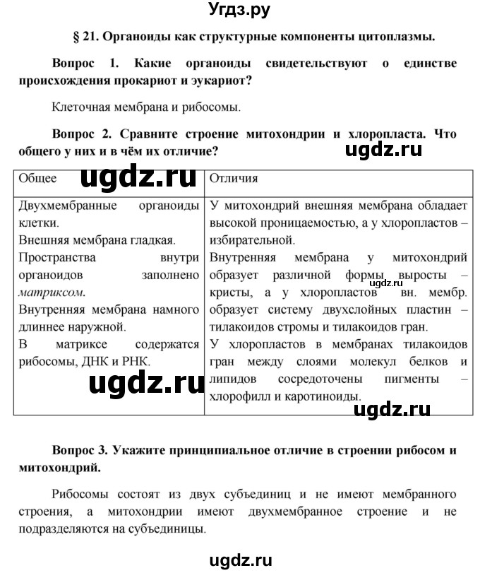 ГДЗ (Решебник к учебнику 2012) по биологии 11 класс Пономарева И.Н. / страница / 116