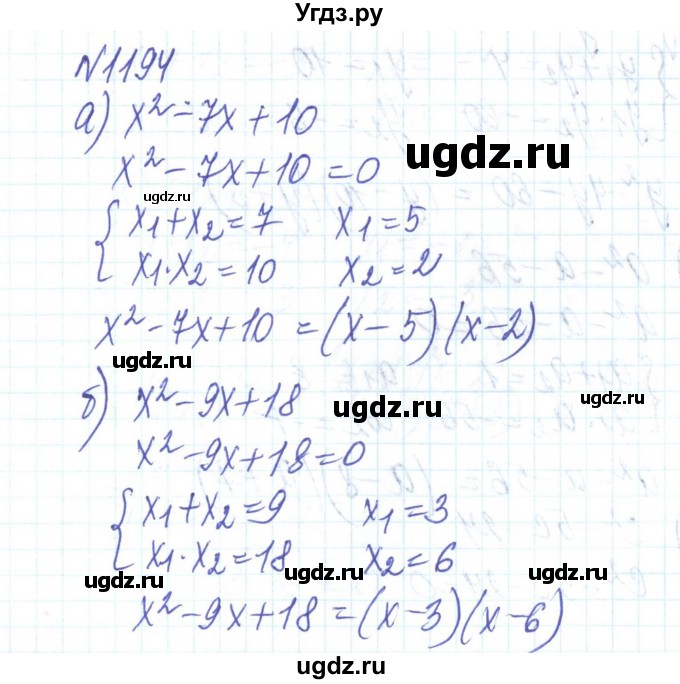ГДЗ (Решебник) по алгебре 8 класс Бевз Г.П. / вправа / 1194