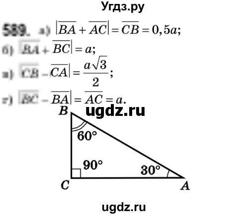 ГДЗ (Решебник №2) по геометрии 9 класс Ершова A.П. / завдання номер / 589