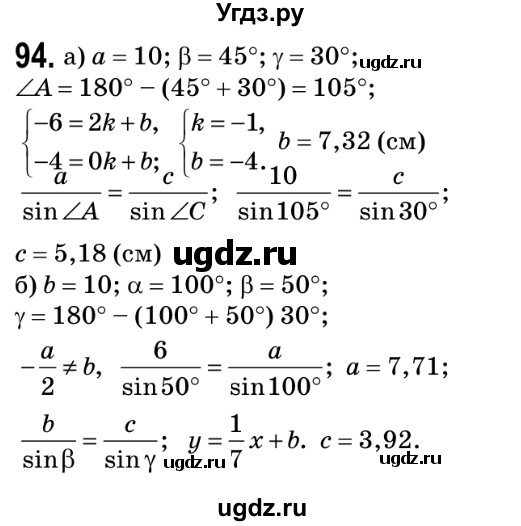 ГДЗ (Решебник №2) по геометрии 9 класс Ершова A.П. / завдання номер / 94