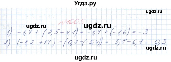 ГДЗ (Решебник №1) по математике 6 класс Мерзляк А.Г. / завдання номер / 1005