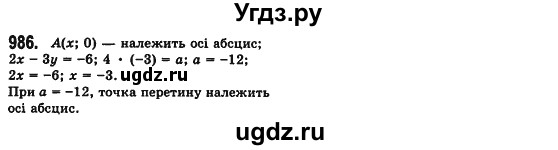 ГДЗ (Решебник №2) по алгебре 7 класс Мерзляк А.Г. / завдання номер / 986